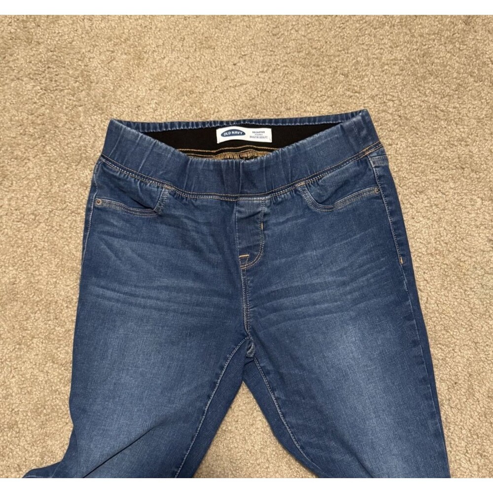 Old Navy Jeans Rockstar Built-In Sculpt Blue Denim‎ Pull-On Jegging Size 8 29x27 - Picture 3 of 13